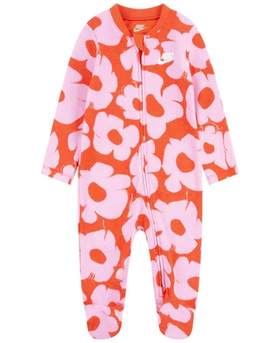 Nike Baby Girls Floral Coverall In Picante Red