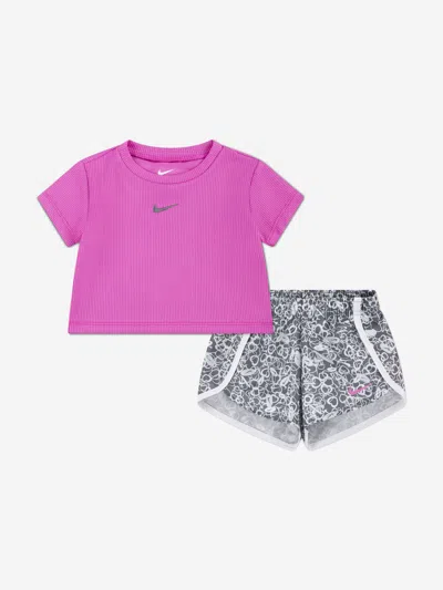 Nike Kids' Baby Girls Game Swoosh Match Sprinter Short Set In Pink