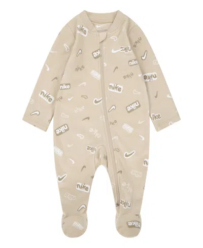 Nike Baby Girls Or Boys Printed Footed Coverall In Sanddrift