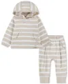 Nike Baby Girls "ready Set" Striped Hoodie & Jogger Pants, 2-piece Set In Sanddrift