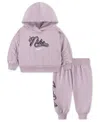 Nike Baby Girls Swoosh On Pointe 2-piece Hoodie And Joggers Set In Purple