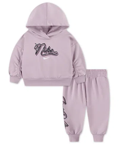 NIKE BABY GIRLS SWOOSH ON POINTE 2-PIECE HOODIE AND JOGGERS SET