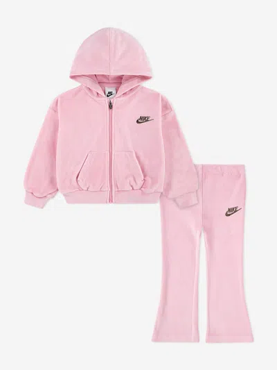 Nike Baby Girls Velour Flare Legging Set In Pink