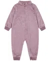 Nike Baby Girls Velour Monogram Coverall In Pink