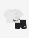 Nike Baby Girls Wild Flower T-shirt And Shorts Set In White