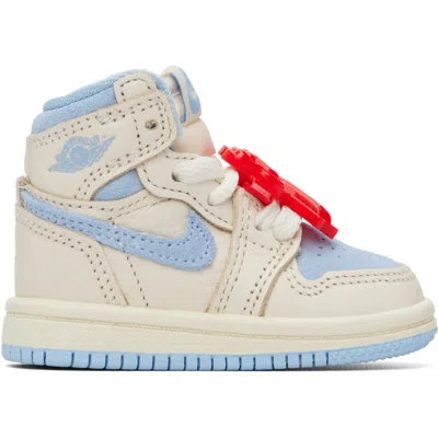 Nike Baby Off-white & Blue Jordan 1 Retro High Og Sneakers In Black