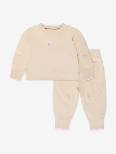 Nike Kids'  Baby Readyset Tracksuit In Beige