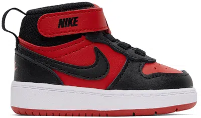 Nike Baby Red & Black Court Borough Mid 2 Sneakers In University Red