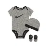 Nike Baby Swoosh 3-piece Boxed Set In Grey