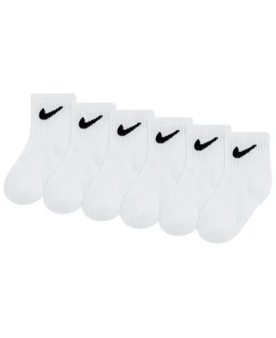 Nike Baby And Toddler Boys Or Girls Swoosh Ankle Socks, Pack Of 6 In White