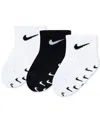 Nike Baby And Toddler Logo Gripper Ankle Socks, 3 Pack In White