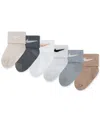 Nike Baby Waffle Knit Socks, Pack Of 6 In Sandrift