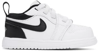 Nike Baby White & Black Jordan 1 Low Alt Sneakers In White/black-white