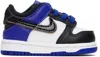 Nike Baby White & Blue Dunk Low Se Sneakers In 100 White/black-race