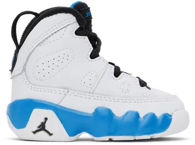 Nike Baby White & Blue Jordan 9 Retro Sneakers In 401812-101
