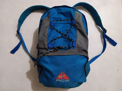 Pre-owned Nike Backpack Embroidered Logo In Blue