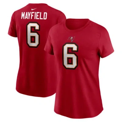 Nike Baker Mayfield Red Tampa Bay Buccaneers Player Name & Number T-shirt