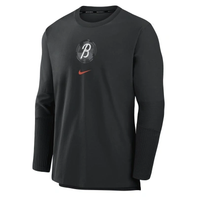 Nike Baltimore Orioles Authentic Collection City Connect Player  Men's Dri-fit Mlb Pullover Jacket In Black
