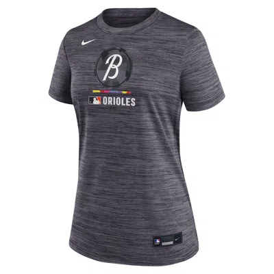 Nike Baltimore Orioles Authentic Collection City Connect Velocity  Women's Dri-fit Mlb T-shirt In Black