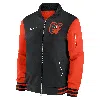 Nike Baltimore Orioles Authentic Collection Dugout  Men's Mlb Full-zip Bomber Jacket In Black
