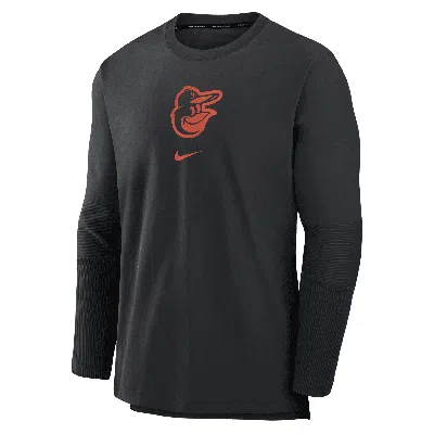 Nike Baltimore Orioles Authentic Collection Player  Men's Dri-fit Mlb Pullover Jacket In Black