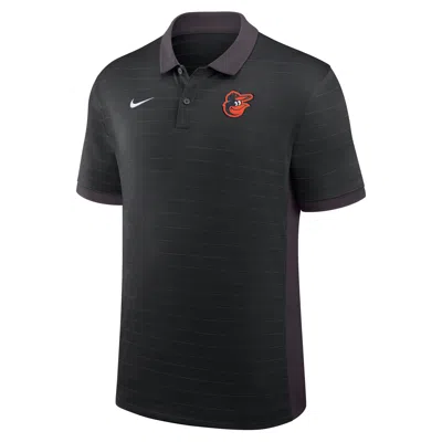 Nike Baltimore Orioles Authentic Collection Striped Victory  Men's Dri-fit Mlb Polo In Black