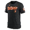 Nike Heather Black Baltimore Orioles Cooperstown Collection Eras Tri-blend T-shirt In Black