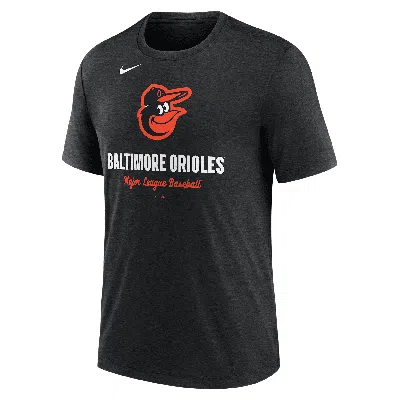 Nike Heather Black Baltimore Orioles Logo Tri-blend T-shirt