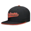 Nike Black Baltimore Orioles True Performance Fitted Hat In Black