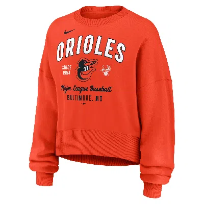 Nike Baltimore Orioles  Women's Mlb Pullover Crew In Orange