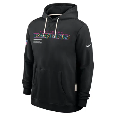 Nike Baltimore Ravens Crucial Catch Sideline  Men's Dri-fit Nfl Pullover Hoodie In Black