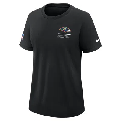 Nike Baltimore Ravens Crucial Catch  Women's Dri-fit Nfl T-shirt In Black