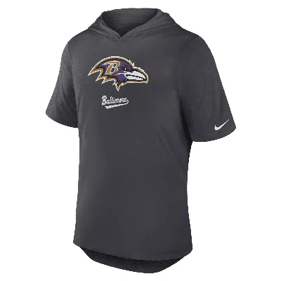 Nike Baltimore Ravens  Men's Dri-fit Nfl Hooded T-shirt In Gray