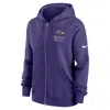 Nike Baltimore Ravens Phoenix Rewind  Women's Nfl Full-zip Hoodie In Purple