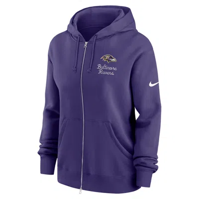 Nike Baltimore Ravens Phoenix Rewind  Women's Nfl Full-zip Hoodie In Purple