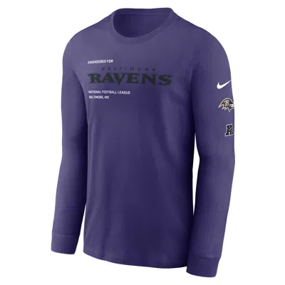 Nike Baltimore Ravens Play To Win Essential  Men's Nfl Long-sleeve T-shirt In Purple