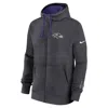 Nike Baltimore Ravens Playbook Page Club  Men's Nfl Full-zip Hoodie In Gray