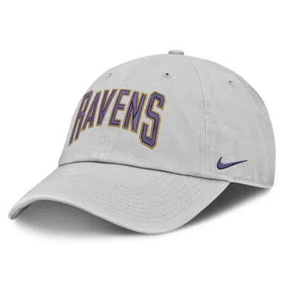 Nike Baltimore Ravens Primetime Club Arched  Men's Nfl Adjustable Hat In Grey