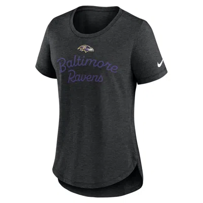 Nike Baltimore Ravens Script  Women's Nfl T-shirt In Black