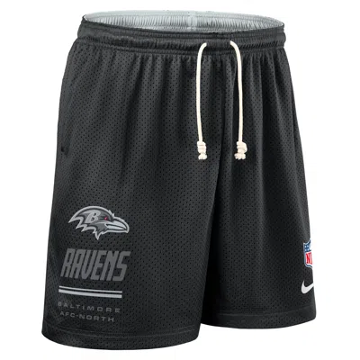 Nike Baltimore Ravens Sideline Reversible  Men's Dri-fit Nfl Shorts In Black