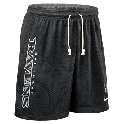 Nike Baltimore Ravens Sideline Reversible Menâs  Men's Dri-fit Nfl Shorts In Black