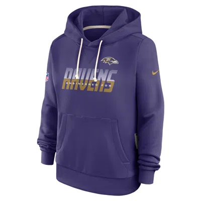 Nike Baltimore Ravens Sideline Standard Issue  Women's Dri-fit Nfl Pullover Hoodie In Purple