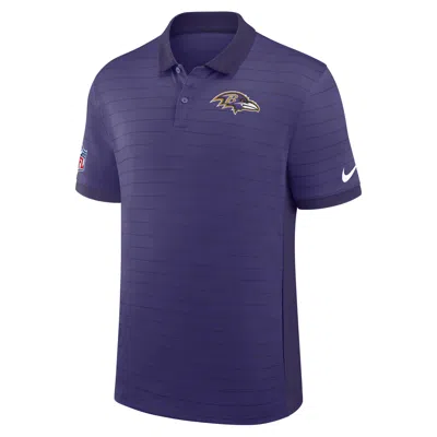 Nike Baltimore Ravens Sideline Victory Stripe  Men's Dri-fit Nfl Polo In Purple