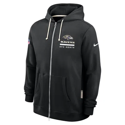 NIKE BALTIMORE RAVENS UTILITY PLAYER SIDELINE  MEN'S DRI-FIT NFL FULL-ZIP HOODIE,1015884872