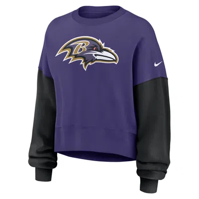 NIKE BALTIMORE RAVENS  WOMEN'S NFL PULLOVER CREW,1015885154