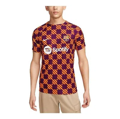 Nike Barcelona Fc Pre Match Soccer Jersey 'orange' In Red