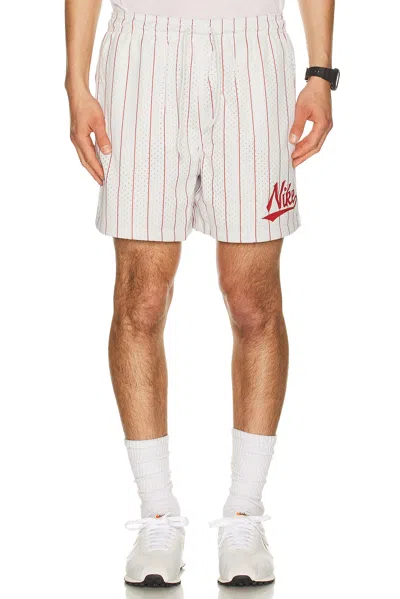 Nike Club Baseball Striped Shorts In White
