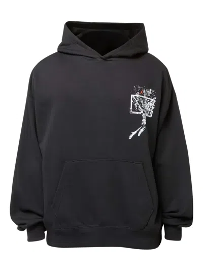 Nike Basketball-print Hoodie In Black