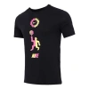Nike Basketball Sports Contrasting Colors Printing Round Neck Short Sleeve Black In Blue