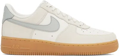NIKE BEIGE & GRAY AIR FORCE 1 '07 LV8 SNEAKERS